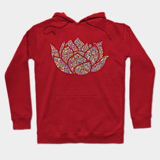 Lotus Flower Geometric Floral Plant Circles Dots Hoodie